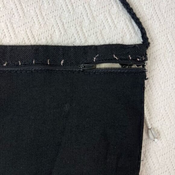 Vintage Handmade Seed Bead Purse Tapestry Cowrie Puka Shells Crossbody Bag - Picture 15 of 16